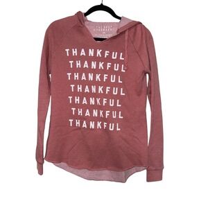 The Shop Forward Womens XS Thankful‎ Graphic Hoodie Long Sleeve Pullover Pink